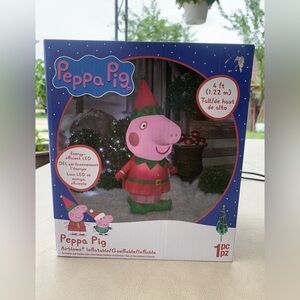 Gemmy Christmas Inflatable Peppa The Pig in Elf Costume